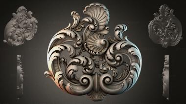 Rokayla Openwork ornamental scroll with a shell 3d model