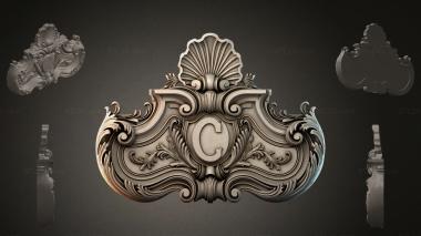 Rokayla Baroque Monogram with the Letter C 3d model