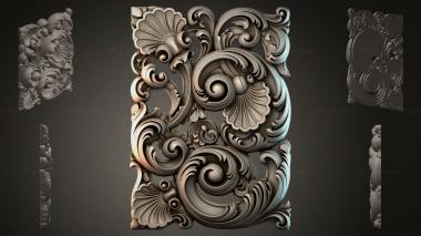Rokayla Bas-relief with scrolls and shells 3d model