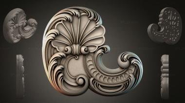 Rokayla Carved ornamental scroll 3d model