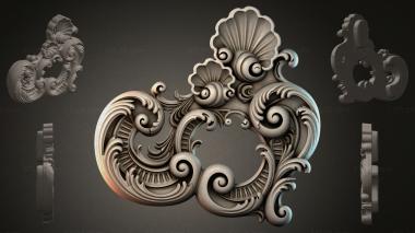 Rokayla Baroque ornamental element with scrolls 3d model
