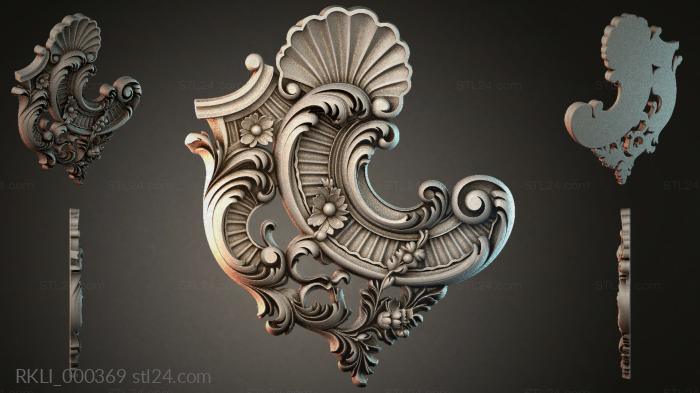 Картуш с завитками и раковинными мотивами