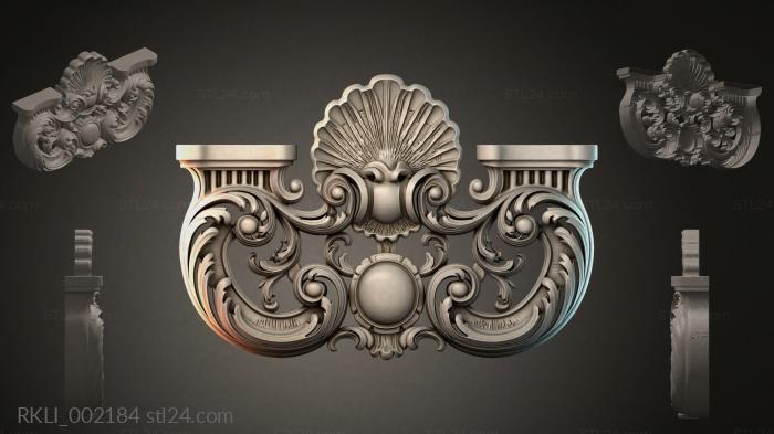 Резной орнамент с раковиной и волютами для ЧПУ