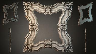 Decorative frames, framing (Baroque frame with cartouches and scrolls, RMI_000012) 3D models for cnc