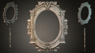 Decorative frames, framing (Classic oval frame with columns and acanthus leaves, RMI_000020) 3D models for cnc