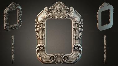 Decorative frames, framing (Decorative frame with angels and solar headdress, RMI_000025) 3D models for cnc