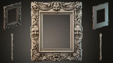 Decorative frames, framing (Theatrical Mask Ornament - CNC Frame, RMI_000027) 3D models for cnc