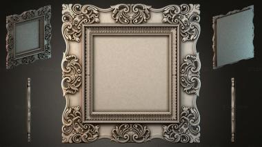 Decorative frames, framing (Classic frame with acanthus scrolls and floral inlays, RMI_000033) 3D models for cnc