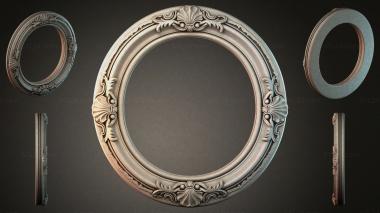 Decorative frames, framing (Oval picture molding with acanthus scrolls and fan ornaments, RMI_000038) 3D models for cnc