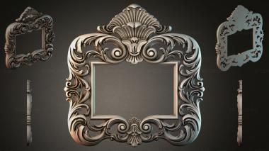 Decorative frames, framing (Mirror frame with scrolls and a sink, RMI_000053) 3D models for cnc