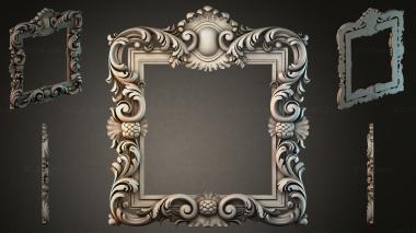 Decorative frames, framing (Classic frame with volutes and shells for a mirror or painting, RMI_000054) 3D models for cnc