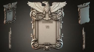 Decorative frames, framing (Heraldic cartouche with a double-headed eagle and volutes, RMI_000058) 3D models for cnc
