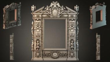 Decorative frames, framing (Renaissance portal frame with winged angels and classical ornamentation, RMI_000060) 3D models for cnc