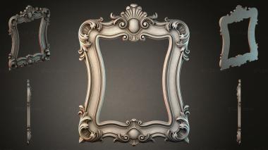 Decorative frames, framing (Mirror frame with volutes and solar decor, RMI_000066) 3D models for cnc