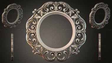 Decorative frames, framing (Round mirror frame with volutes and palmettes, RMI_000070) 3D models for cnc