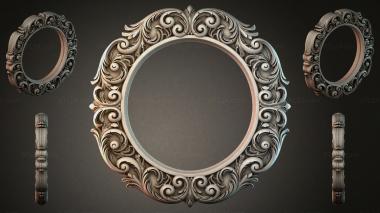 Decorative frames, framing (Oval mirror with acanthus scrolls and colonnade, RMI_000083) 3D models for cnc