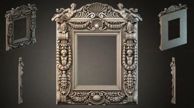 Decorative frames, framing (Classical frame with putti, caryatids and floral ornamentation, RMI_000090) 3D models for cnc