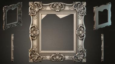 Decorative frames, framing (Classic rectangular frame with volutes and acanthus, RMI_000144) 3D models for cnc