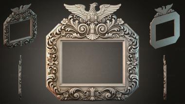 Decorative frames, framing (Decorative mirror with an eagle and swirls, RMI_000151) 3D models for cnc