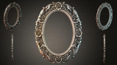Decorative frames, framing (Oval frame with rosettes and acanthus scrolls, RMI_000159) 3D models for cnc