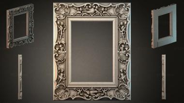 Decorative frames, framing (Carved wooden frame with angels and floral ornaments, RMI_000161) 3D models for cnc