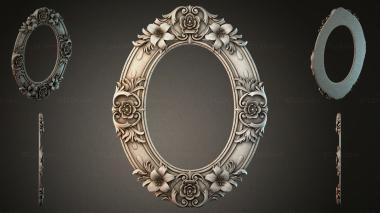 Decorative frames, framing (Oval mirror frame with rosettes and acanthus leaves, RMI_000171) 3D models for cnc