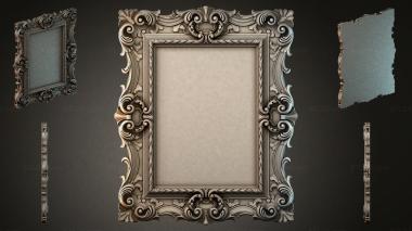 Decorative frames, framing (Carved frame with swirls for a mirror or painting, RMI_000174) 3D models for cnc