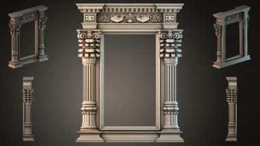 Decorative frames, framing (Classical portal with Corinthian capitals and ornamental frieze, RMI_000177) 3D models for cnc