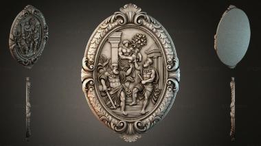 Decorative frames, framing (Oval medallion with figures of warriors and architectural elements in the Renaissance style, RMI_000190) 3D models for cnc