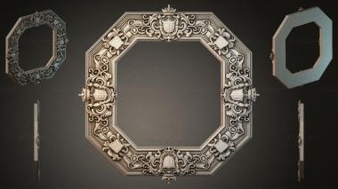 Decorative frames, framing (Octagonal frame with royal coat of arms and acanthus scrolls, RMI_000192) 3D models for cnc