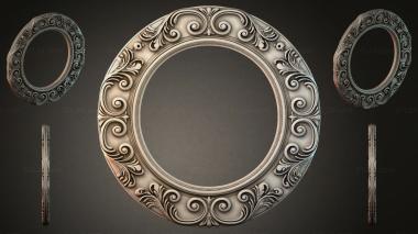 Decorative frames, framing (Round frame with acanthus scrolls and rosettes, RMI_000205) 3D models for cnc