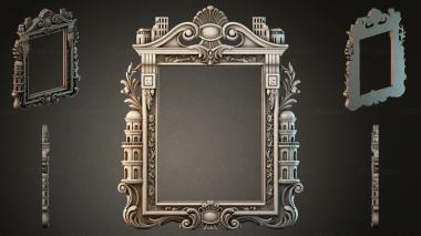 Decorative frames, framing (Architectural frame with scrolls and columns, RMI_000213) 3D models for cnc