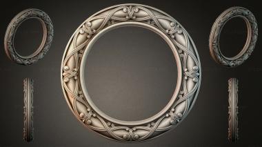 Decorative frames, framing (Oval frame with twisted ribbons and hemispherical beads, RMI_000216) 3D models for cnc