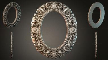 Decorative frames, framing (Oval frame with swirls and stars, RMI_000379) 3D models for cnc