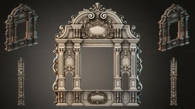 Decorative frames, framing (Ornamental arch with Corinthian columns and cartouche, RMI_000396) 3D models for cnc