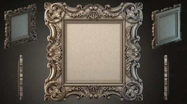 Decorative frames, framing (Ornamental frame with acanthus leaves and spirals, RMI_000399) 3D models for cnc