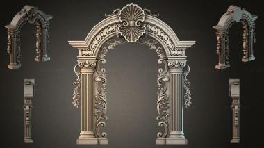 Decorative frames, framing (Architectural portal with Corinthian columns and a shell, RMI_000408) 3D models for cnc