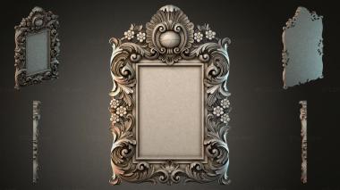 Decorative frames, framing (Mirror with an openwork volute frame and a spherical cartouche, RMI_000410) 3D models for cnc