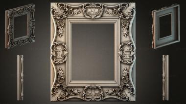 Decorative frames, framing (Classic frame with cartouches and acanthus leaves, RMI_000423) 3D models for cnc