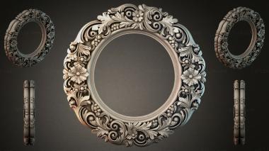 Decorative frames, framing (Round frame with acanthus, scrolls and bunches of grapes, RMI_000430) 3D models for cnc