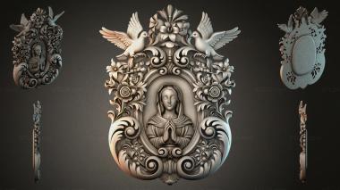 Decorative frames, framing (Baroque ornament with Madonna and doves, RMI_000502) 3D models for cnc