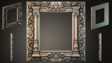 Decorative frames, framing (Classic frame with columns and acanthus ornament, RMI_000508) 3D models for cnc