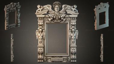 Decorative frames, framing (Ornamental frame with a winged angel and columns, RMI_000510) 3D models for cnc