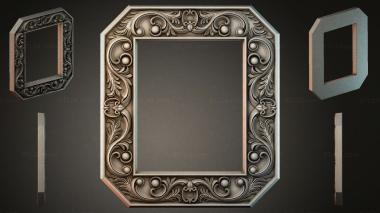 Decorative frames, framing (Octagonal frame with acanthus ornament and scrolls, RMI_000544) 3D models for cnc