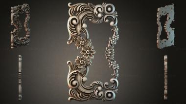 Decorative frames, framing (Carved ornamental rectangular frame with baroque scrolls and floral ornament, RMI_000555) 3D models for cnc