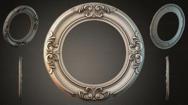 Decorative frames, framing (Round molding with volumetric acanthus and oval frames for CNC, RMI_000559) 3D models for cnc