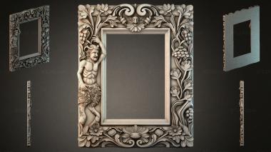 Decorative frames, framing (Ornamental frame with putti and grapevine, RMI_000622) 3D models for cnc