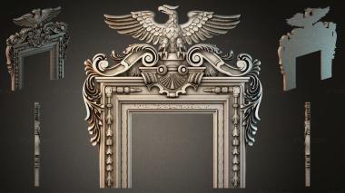 Decorative frames, framing (Ornamental casing with a double-headed eagle and leaf curls, RMI_000625) 3D models for cnc