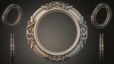 Decorative frames, framing (Round frame with acanthus and spiral cartouches, RMI_000627) 3D models for cnc