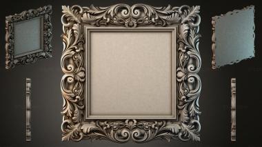 Decorative frames, framing (Carved frame with scroll and scrollwork, RMI_000630) 3D models for cnc